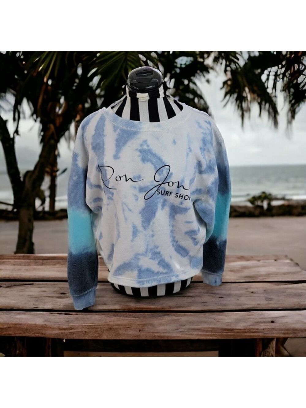 Ron Jon Surf Long Sleeve Crew Neck Tie Dye Oversized Pullover - Spring Break!